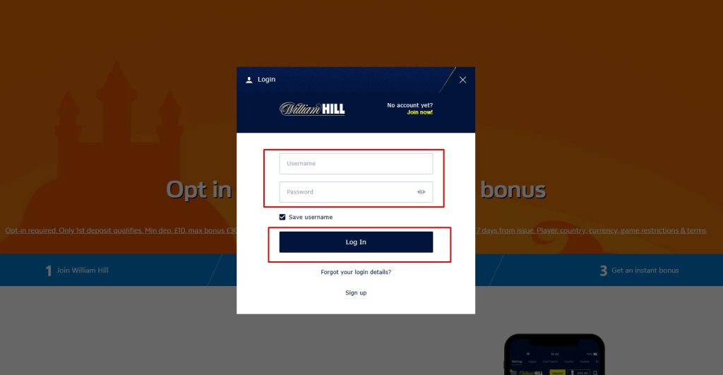 راه‌ های ورود به ویلیام هیل
