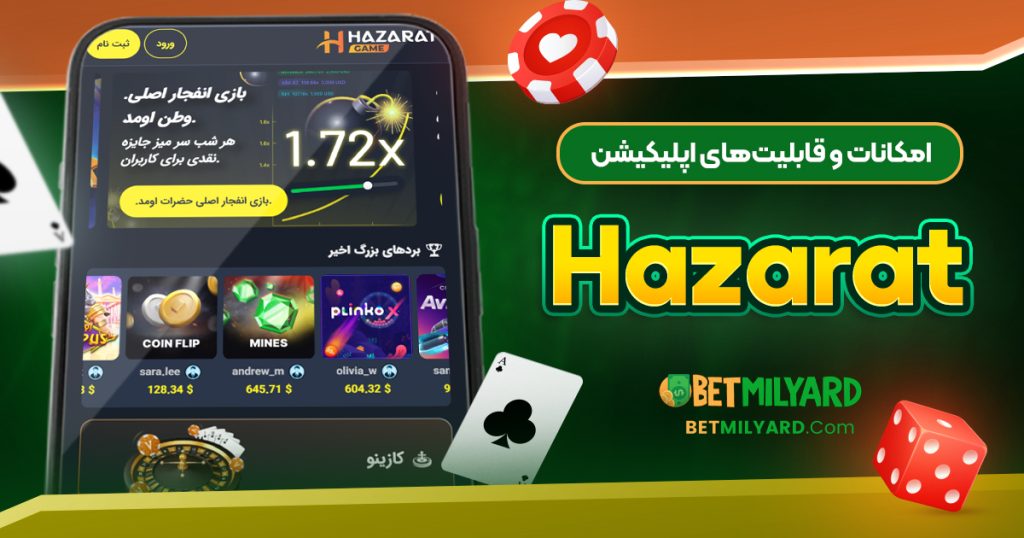 امکانات و قابلیت‌های اپلیکیشن Hazarat